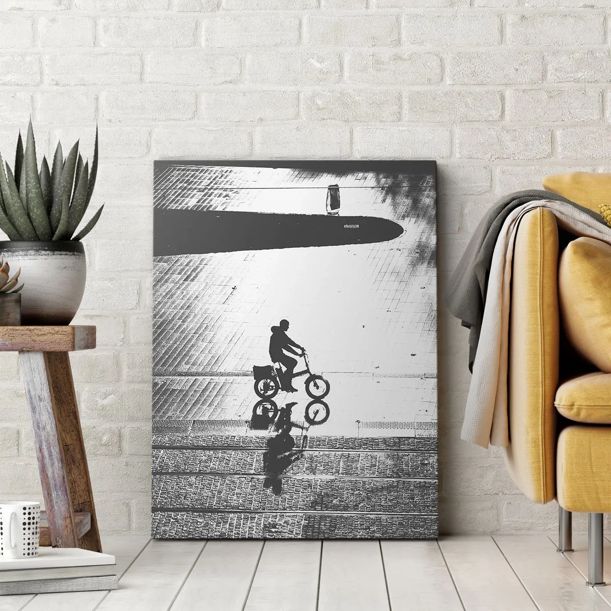 Bild auf Leinwand - Leinwandbild - Vor sich hin durch die Stadt - 55x100 cm