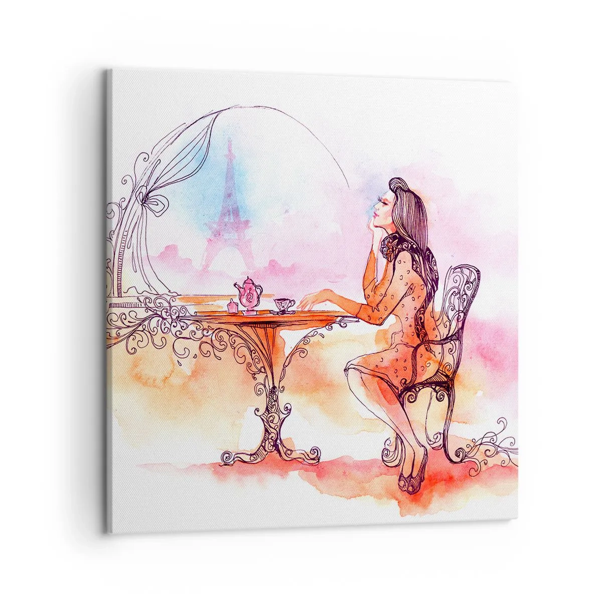 Bild auf Leinwand - Leinwandbild - Pariser Chic - 50x50 cm