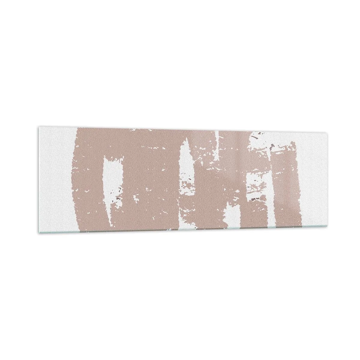 Glasbild - Bild auf glas - Zartrosa Formen auf hellem Hintergrund - 160x50cm - Abstraktion in zartem Rosa - Moderne Wanddekoration für Wohnzimmer und Schlafzimmer ARTTOR