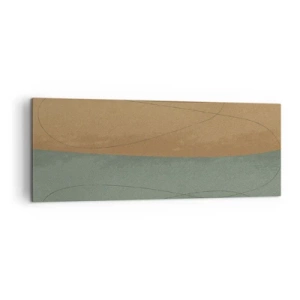 Bild auf Leinwand - Leinwandbild - Abstrakte Komposition in natürlichen Erdtönen - 140x50cm - Horizontale Komposition - Moderne Wanddekoration für Wohnzimmer und Schlafzimmer ARTTOR