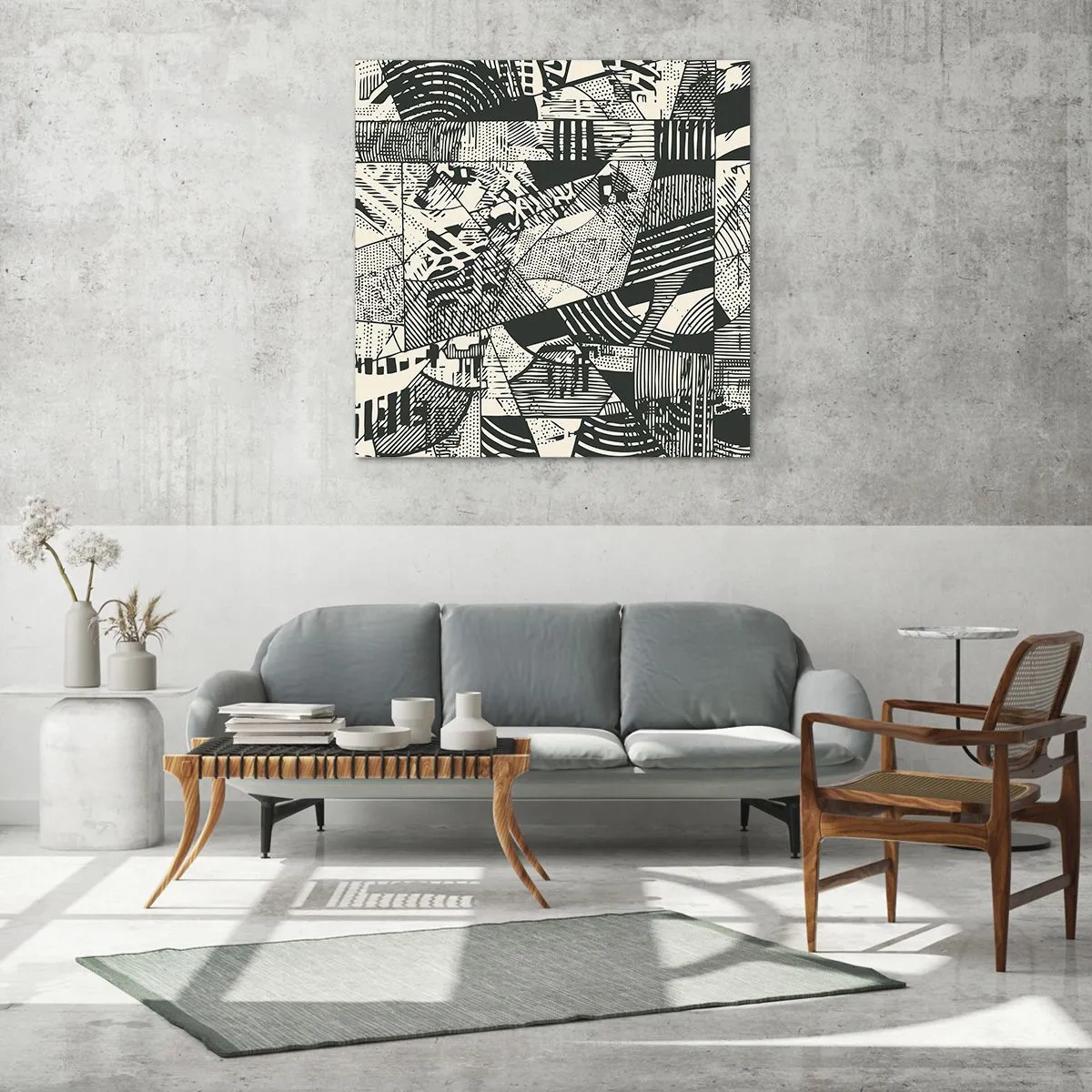 Glasbild - Bild auf glas - Die Dynamik der Gegenwart - 70x70 cm