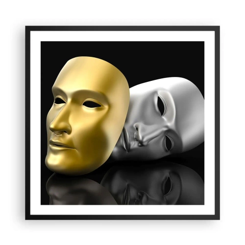 Poster in einem schwarzem Rahmen - Das Leben ist wie ein Theater - 60x60 cm