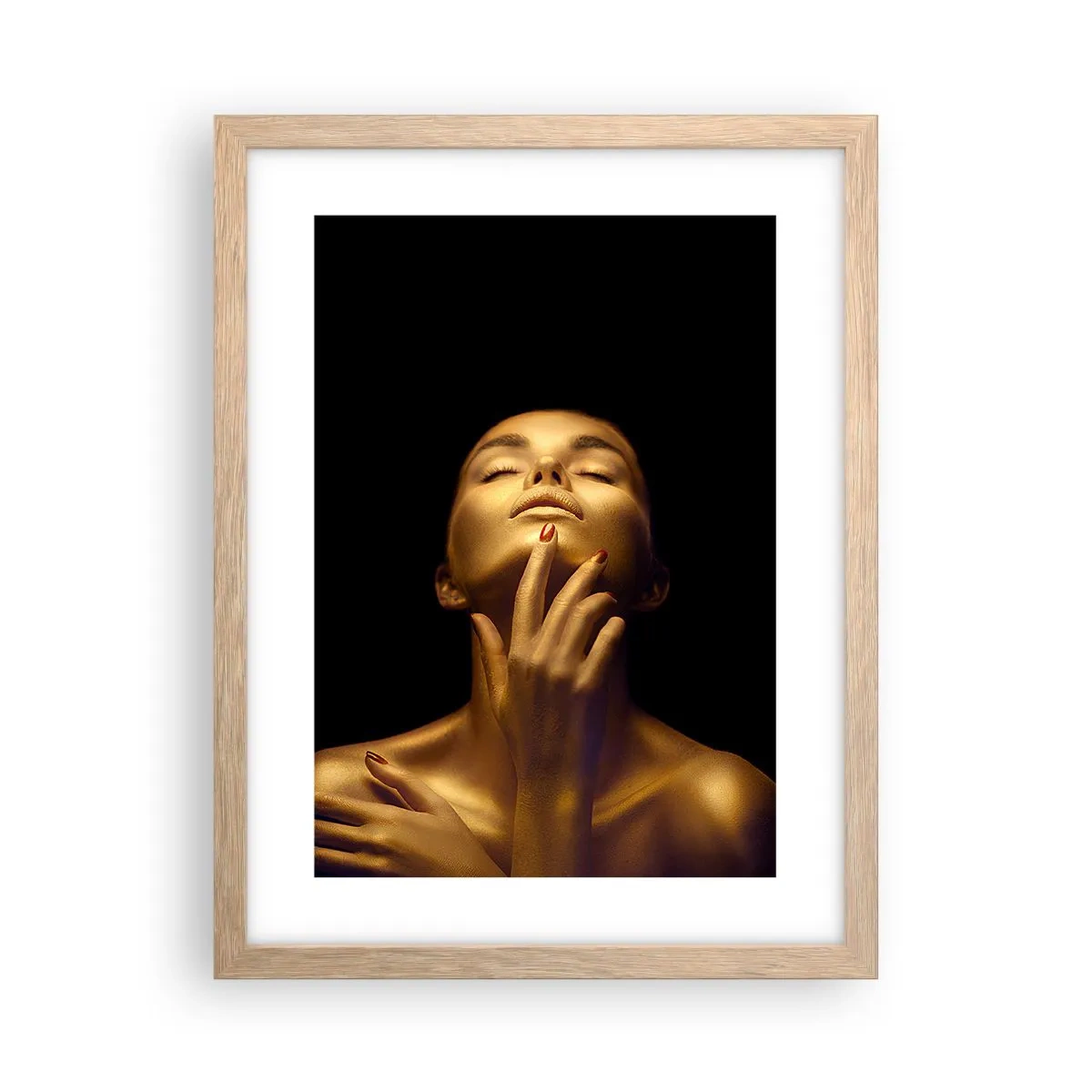 Poster in einem Rahmen aus heller Eiche - Wie goldene Seide - 30x40 cm