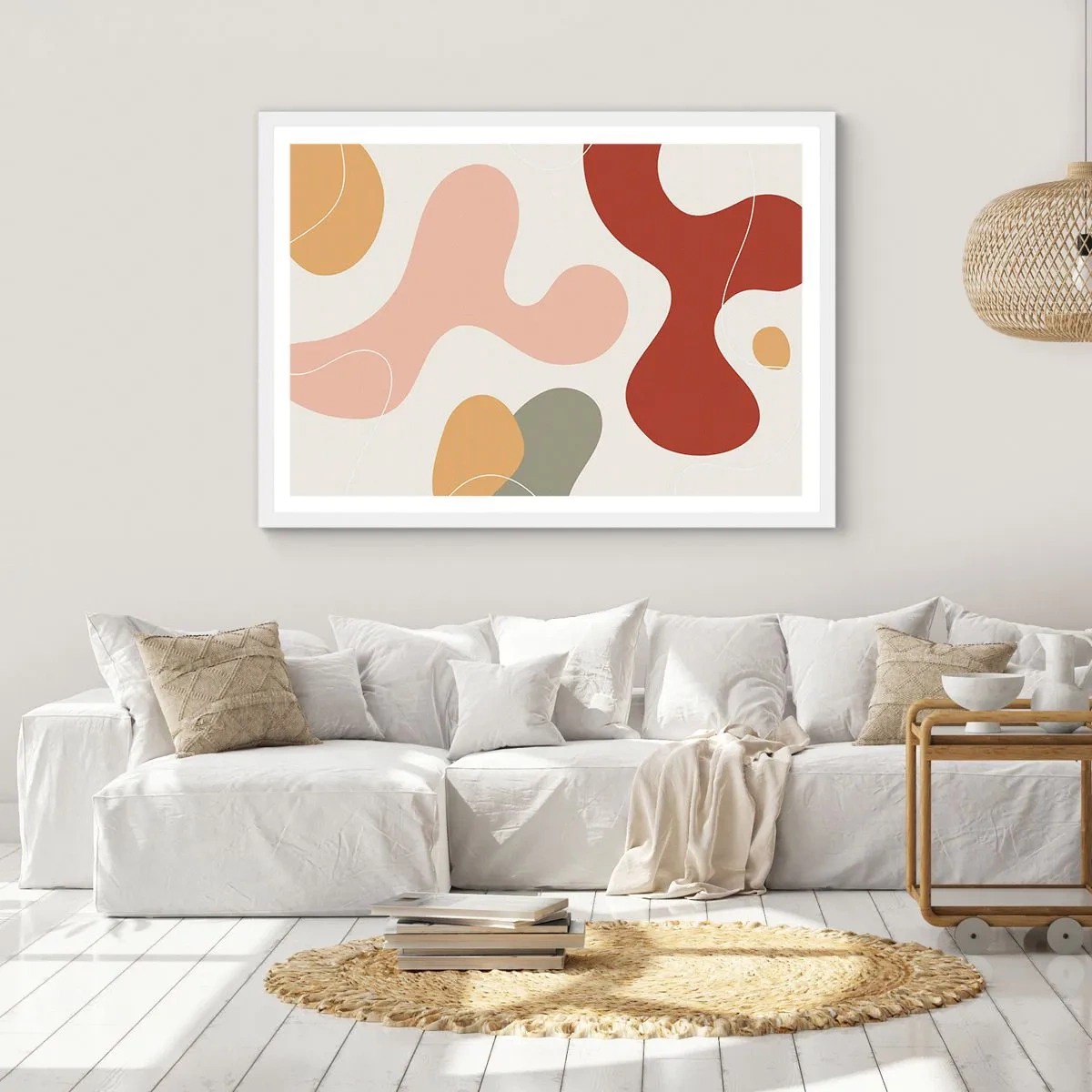 Poster in einem weißen Rahmen - Kringel oder Schnörkel? - 91x61 cm