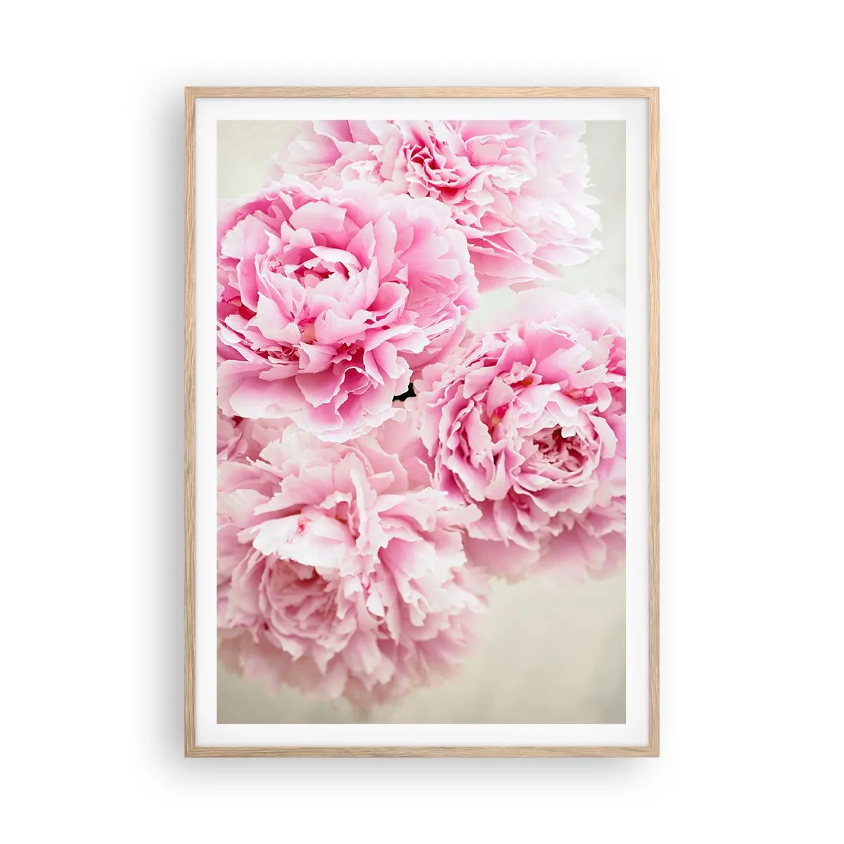 Poster in einem Rahmen aus heller Eiche - In rosa Glamour - 70x100 cm