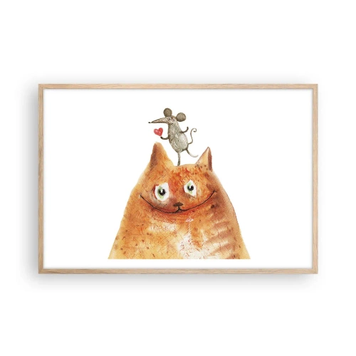 Poster in einem Rahmen aus heller Eiche - Paradoxien der Liebe - 91x61 cm