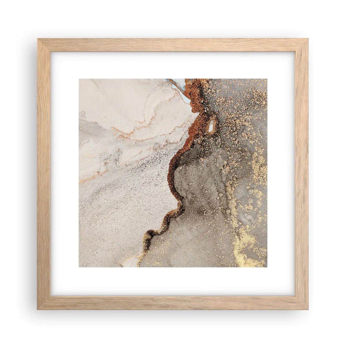 Poster in einem Rahmen aus heller Eiche - An der Grenze der Farben - 30x30 cm
