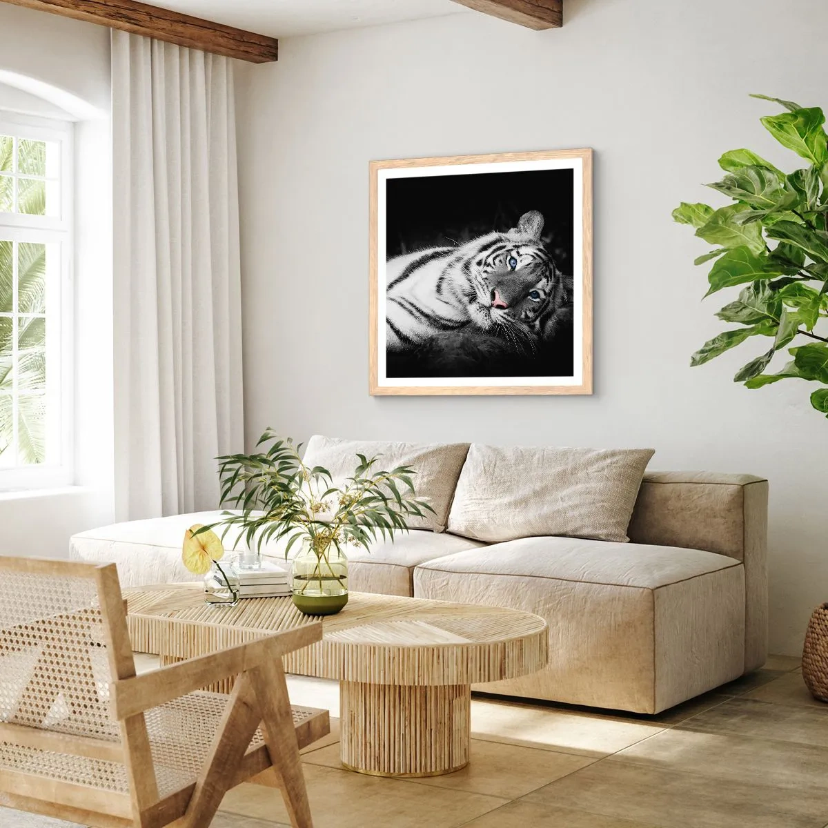 Poster in einem Rahmen aus heller Eiche - Wildnis und Frieden - 30x30 cm