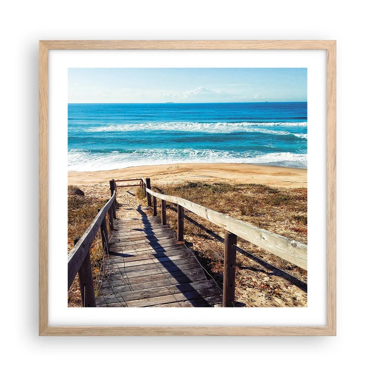 Poster in einem Rahmen aus heller Eiche - Lauf! - 50x50 cm