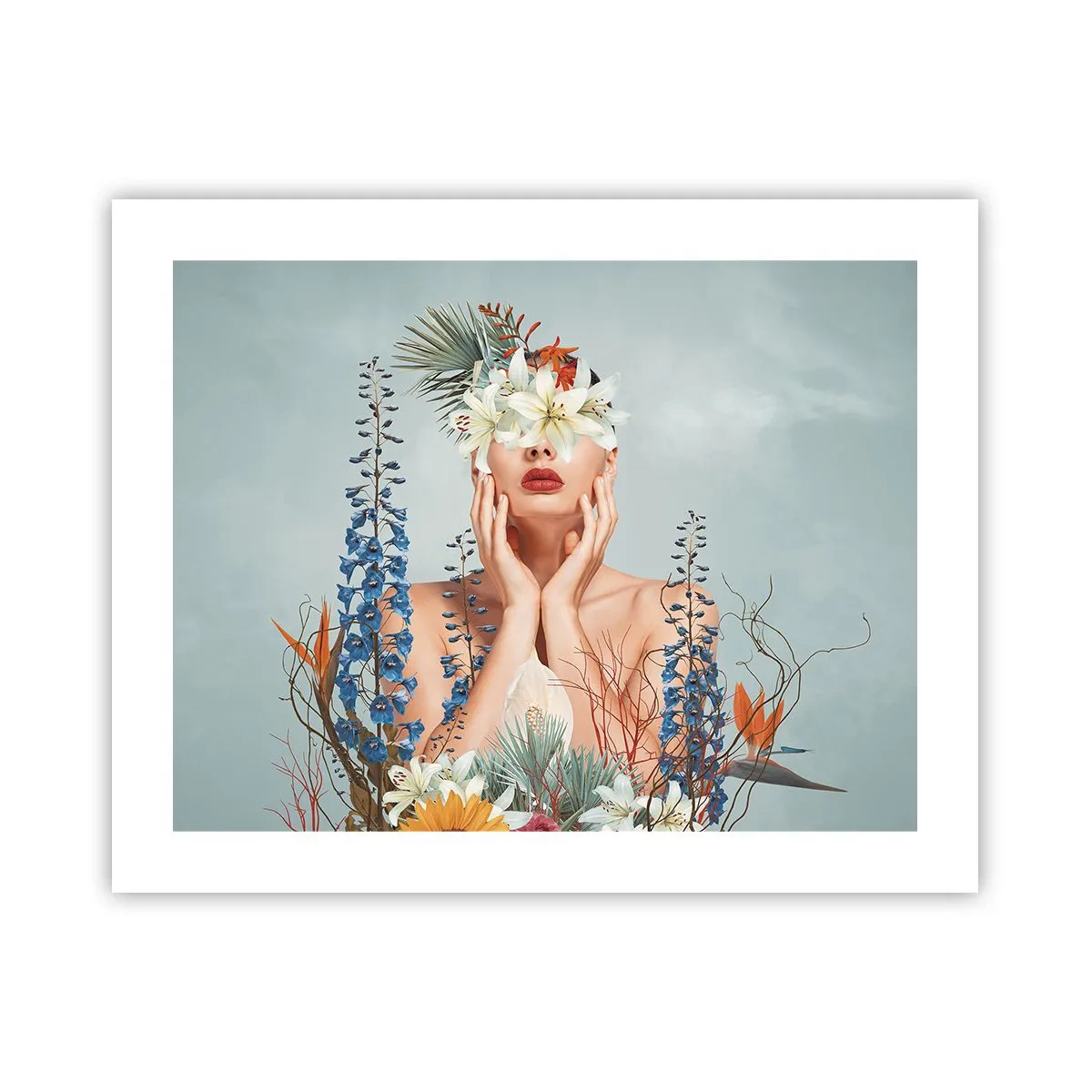 Poster - Frau - Blume - 50x40 cm