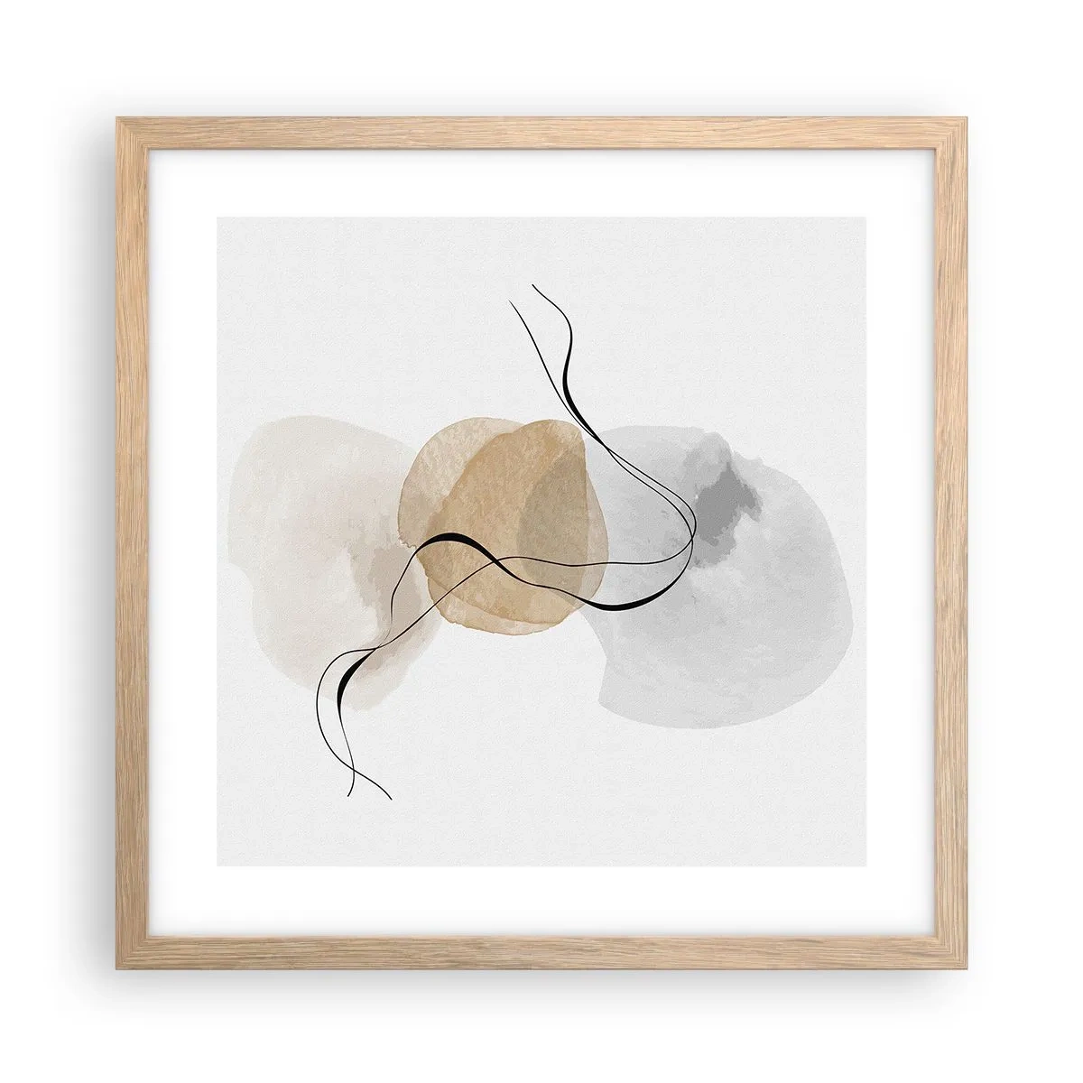 Poster in einem Rahmen aus heller Eiche - Luftperlen - 40x40 cm