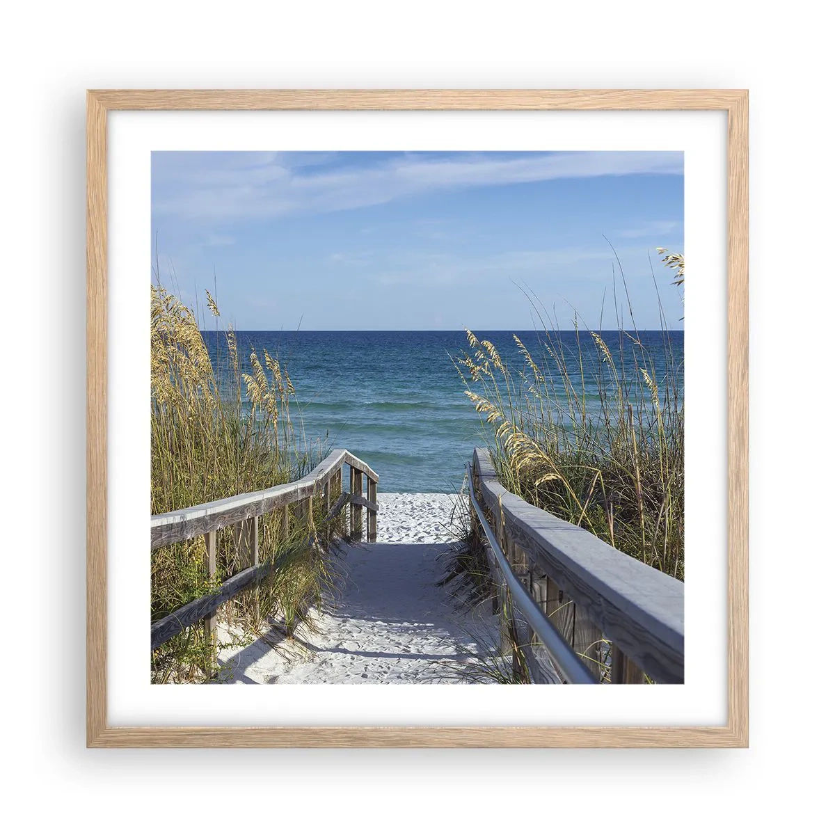 Poster in einem Rahmen aus heller Eiche - In der Sonne, im Wind - 50x50 cm