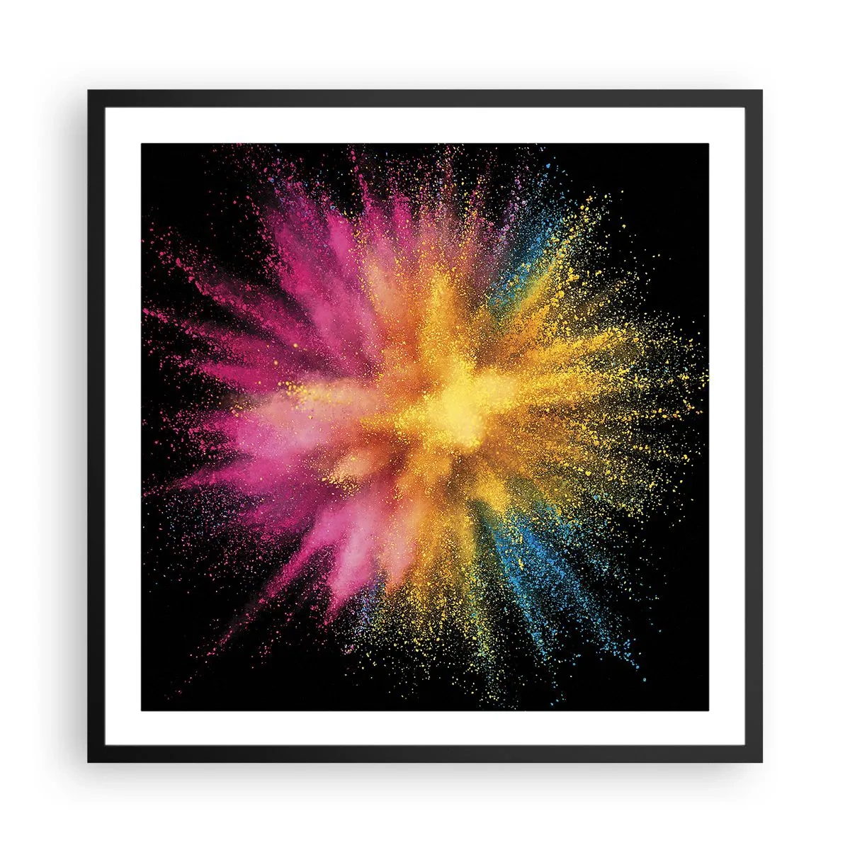 Poster in einem schwarzem Rahmen - Die Geburt der Farben - 60x60 cm