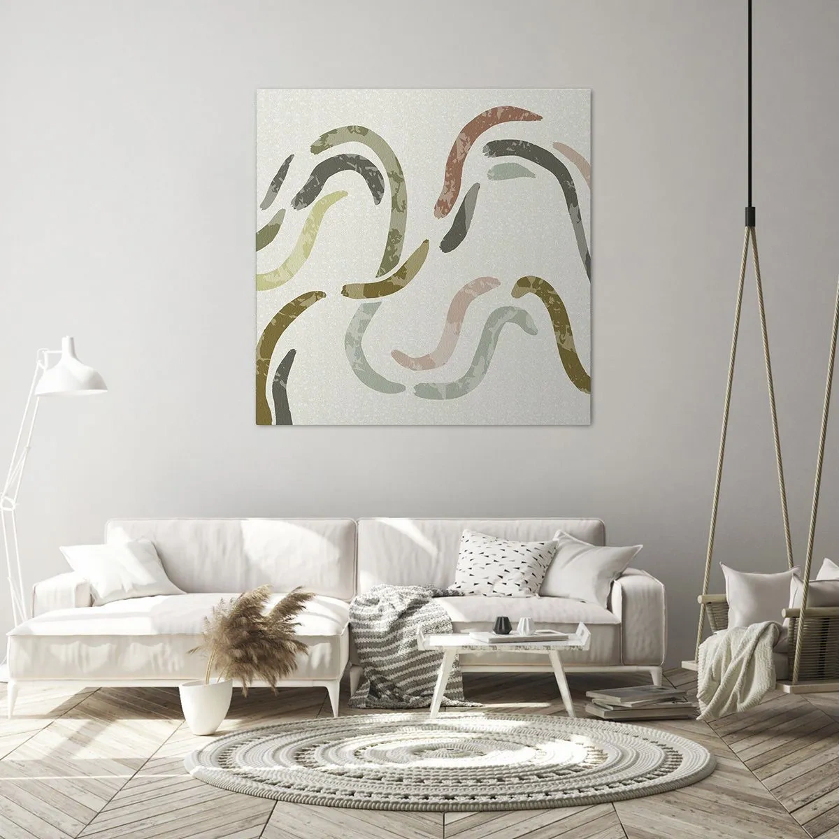 Bild auf Leinwand - Leinwandbild - Fröhlicher Tanz der Abstraktion - 60x60 cm
