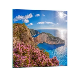 Glasbild - Bild auf glas - Mein toller Griechenlandurlaub - 30x30 cm