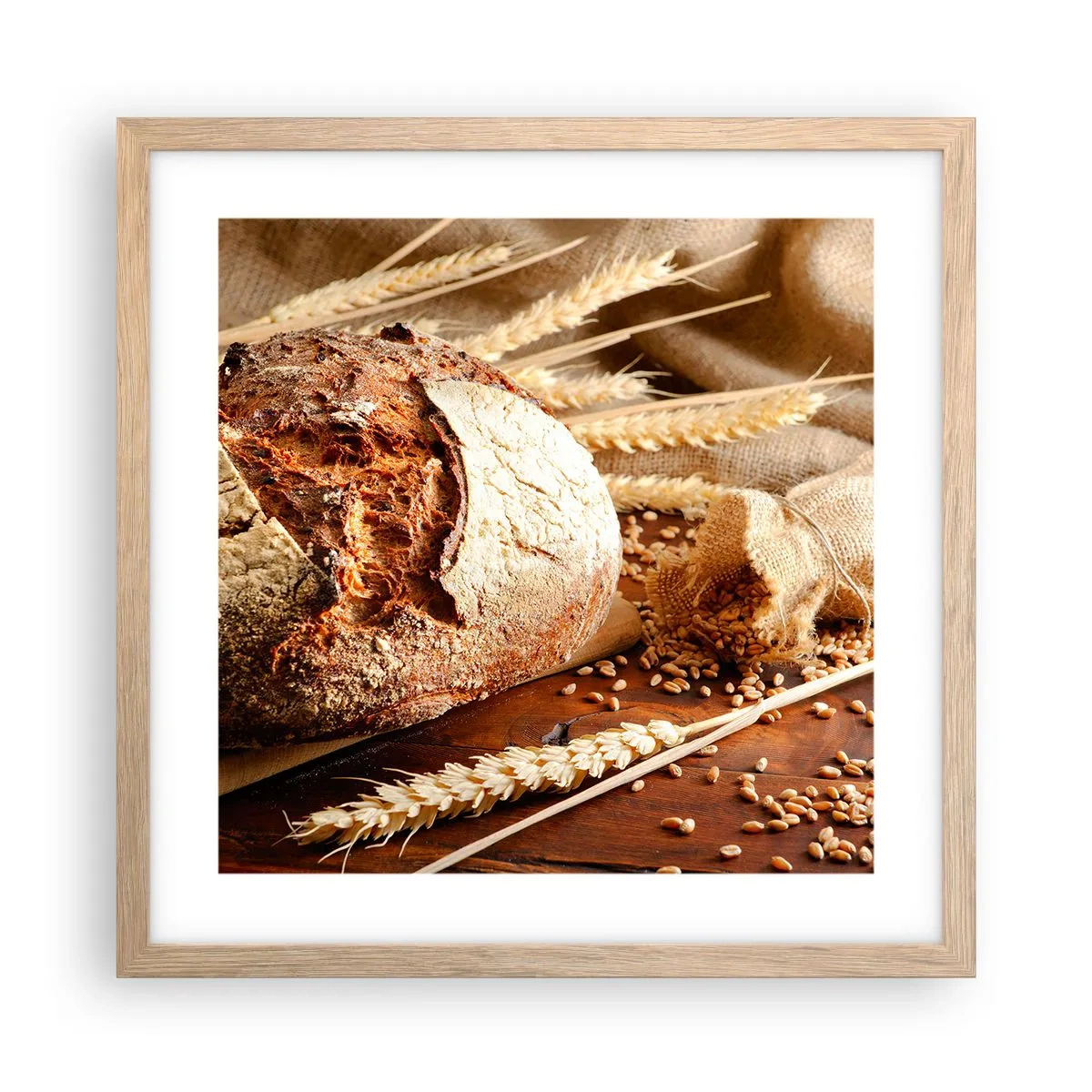 Poster in einem Rahmen aus heller Eiche - Appetitanregend, duftend, knackig - 40x40 cm
