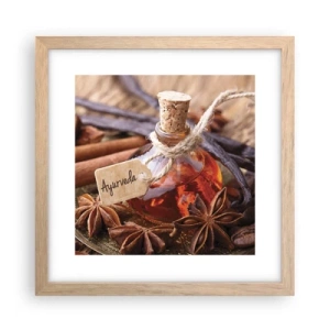 Poster in einem Rahmen aus heller Eiche - Zur Einheit von Körper und Geist - 30x30 cm