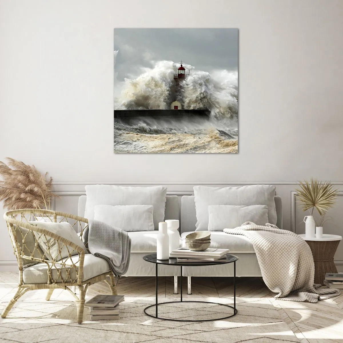 Glasbild - Bild auf glas - Die Wut des Ozeans - 60x60 cm