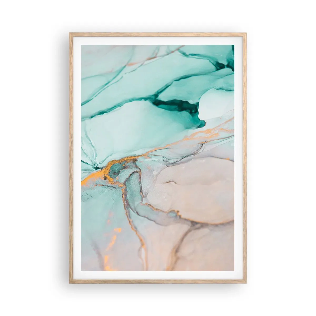 Poster in einem Rahmen aus heller Eiche - Ein Tanz der Formen und Farben - 70x100 cm