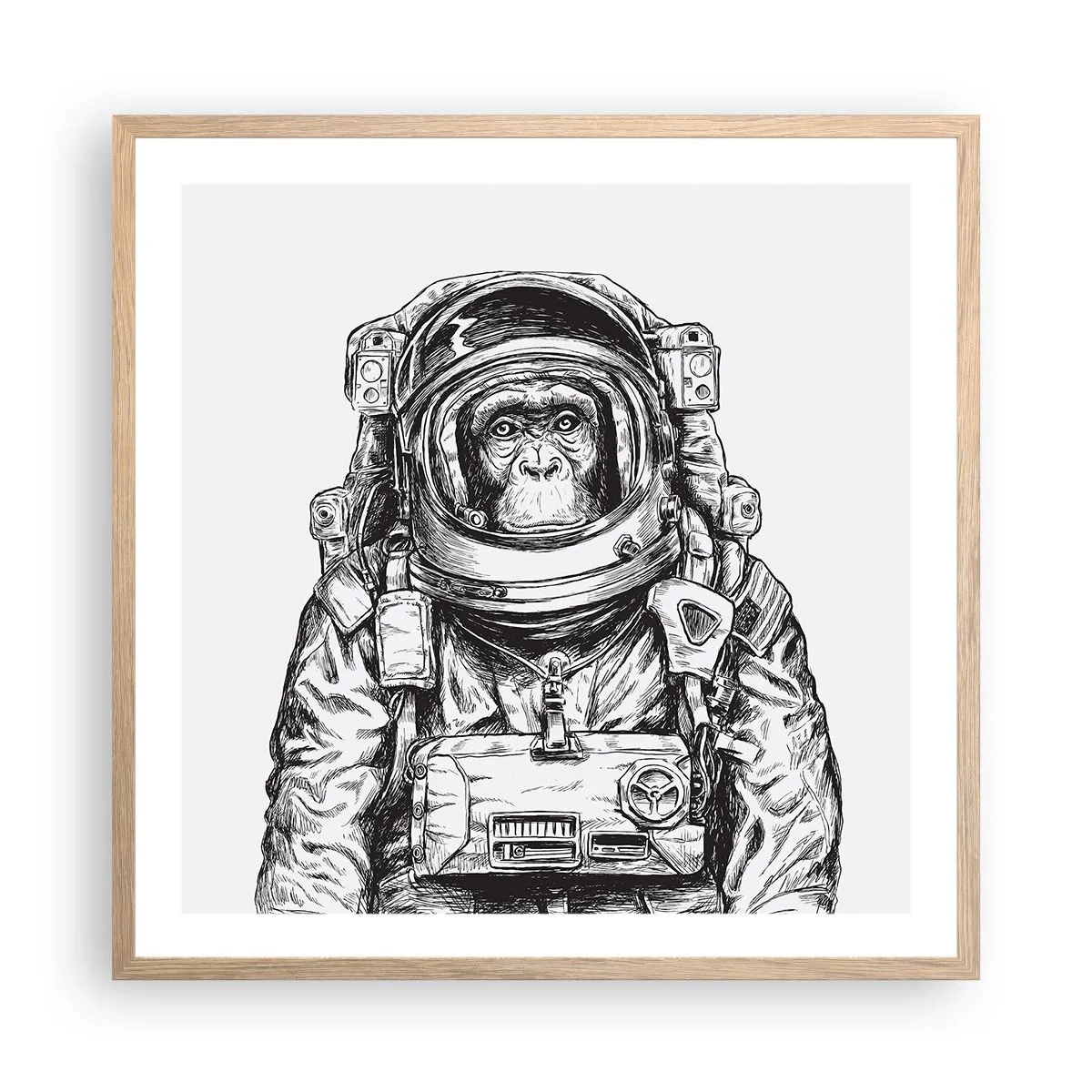 Poster in einem Rahmen aus heller Eiche - Alternative Evolution - 60x60 cm