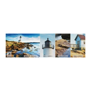 Fototapeten Muster Premium Canvas - Komm glücklich zurück, ich warte - Landschaft, Leuchtturm, Atlantischer Ozean - 100x30 cm