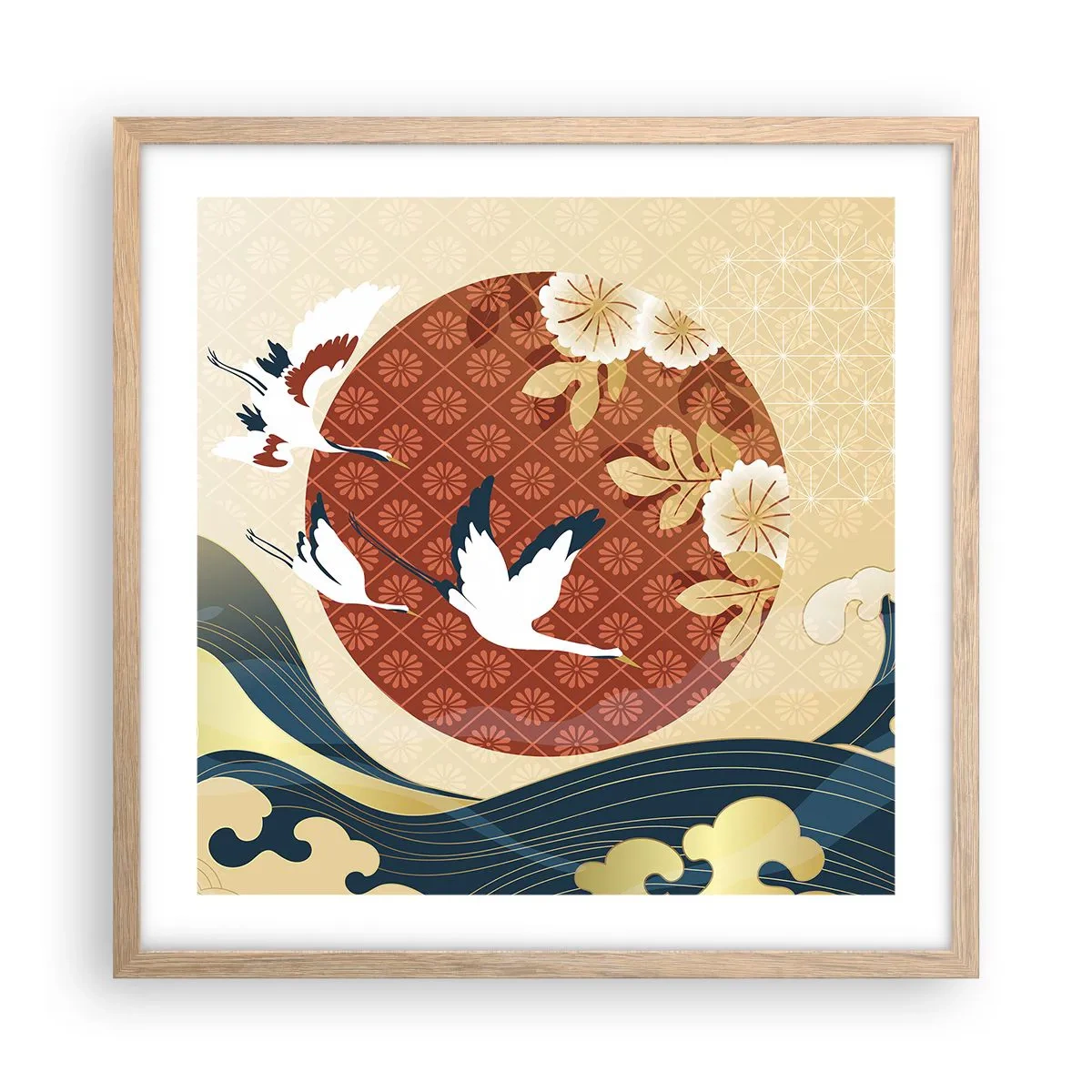 Poster in einem Rahmen aus heller Eiche - Japanisches Märchen - 50x50 cm