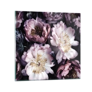 Glasbild - Bild auf glas - Blumenstrauß im alten Stil - 70x70 cm
