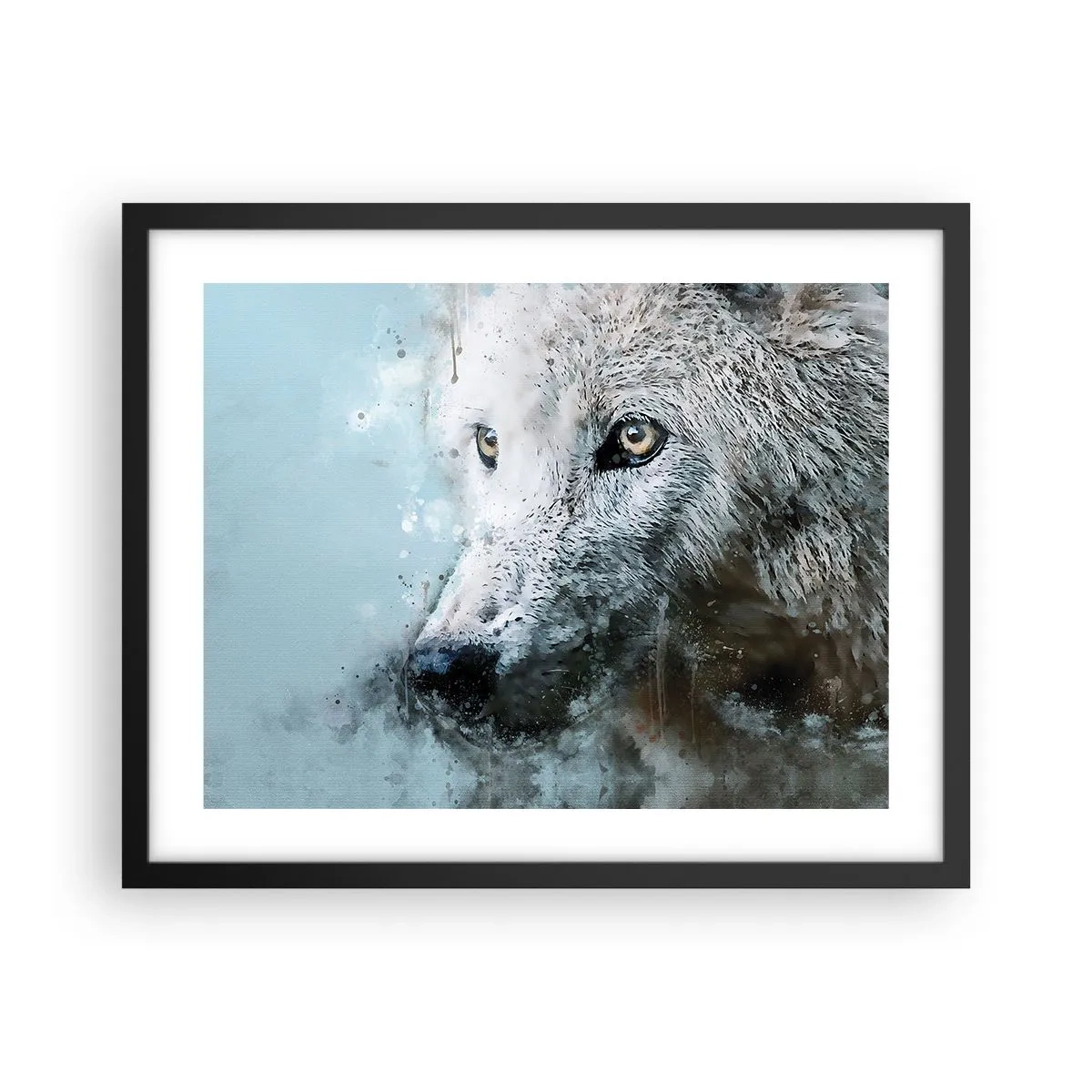 Poster in einem schwarzem Rahmen - Lerne die Wolfsseele kennen - 50x40 cm