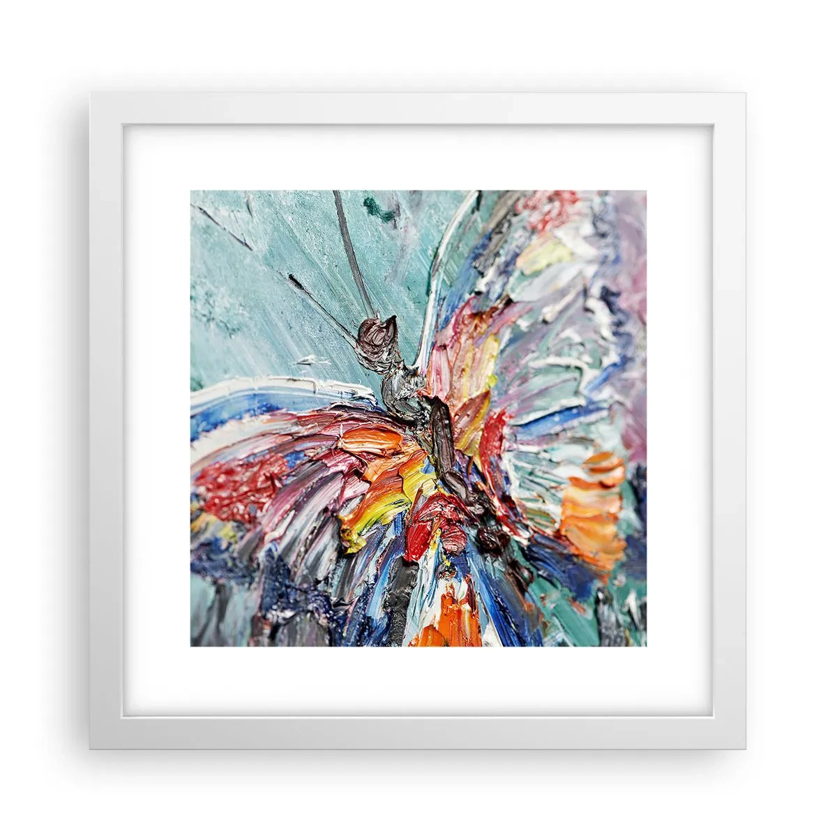 Poster in einem weißen Rahmen - Von der Natur gemalt - 30x30 cm