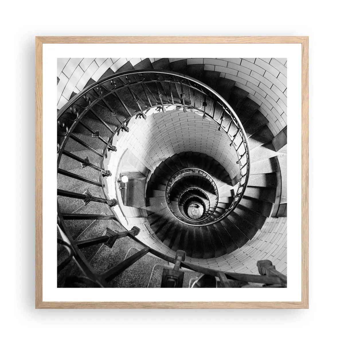 Poster in einem Rahmen aus heller Eiche - Höher und höher - 60x60 cm