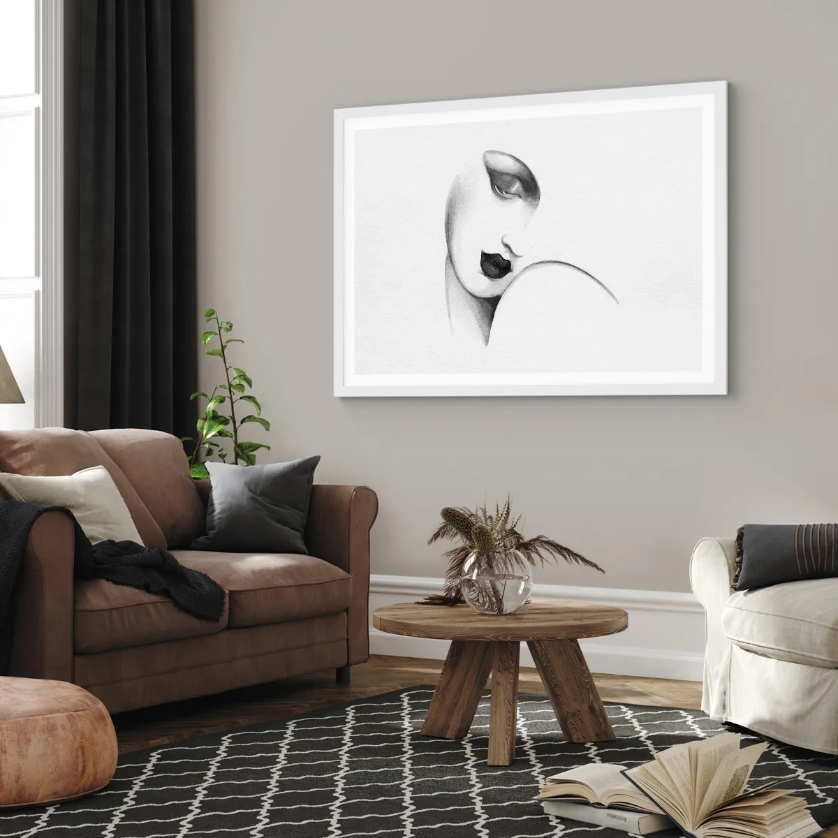 Poster in einem weißen Rahmen - Im Stil von Łempicka - 40x30 cm