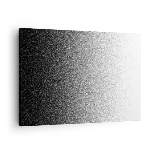 Bild auf Leinwand - Leinwandbild - Minimalistischer Schwarz-Weiß-Farbverlauf im Punkt - 70x50cm - Dem Licht entgegen - Moderne Wanddekoration für Wohnzimmer und Schlafzimmer ARTTOR