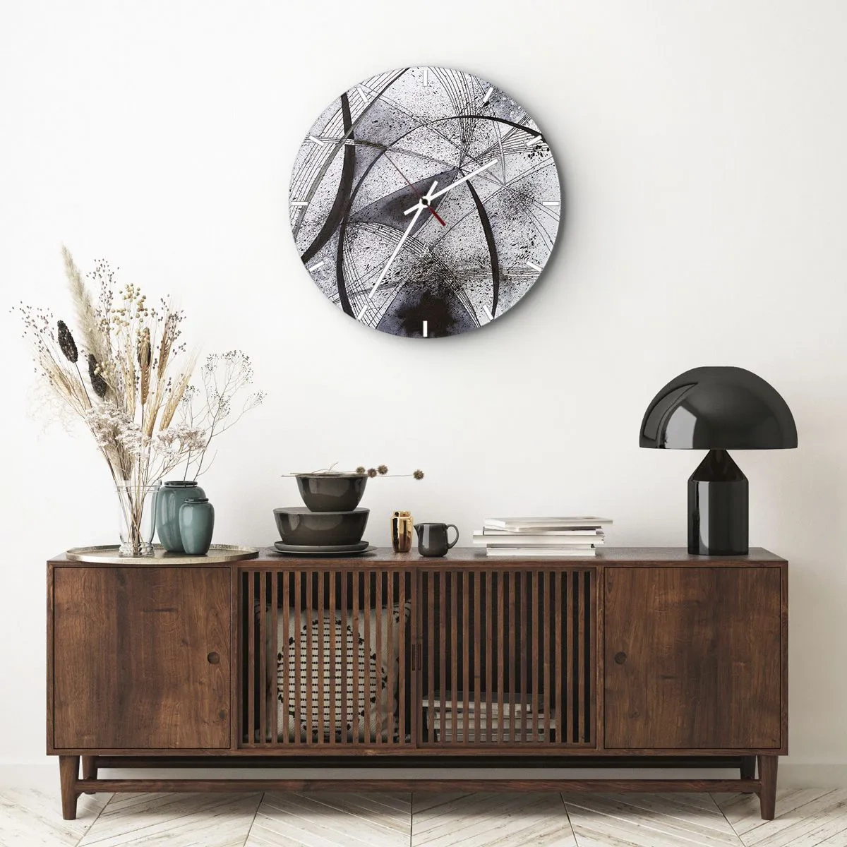 Wanduhr - Glasuhr - Futuristische Fantasie - 40x40 cm