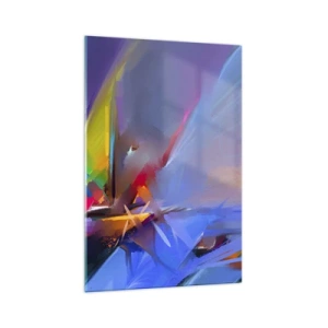 Glasbild - Bild auf glas - Abstrakte Komposition mit intensiven Farben - 70x100cm - Propeller wie ein Vogel - Moderne Wanddekoration für Wohnzimmer und Schlafzimmer ARTTOR