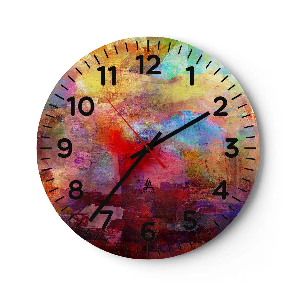 Wanduhr - Glasuhr - Schau in den Regenbogen - 40x40 cm
