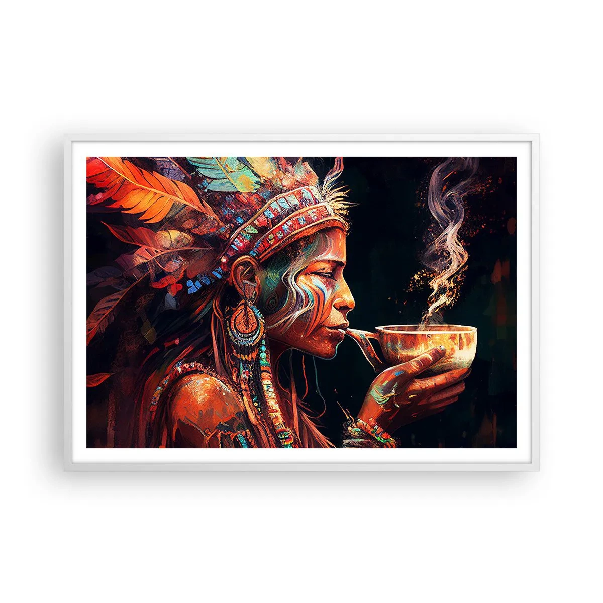 Poster in einem weißen Rahmen - Magisches Ritual - 100x70 cm