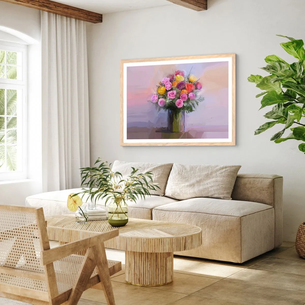 Poster in einem Rahmen aus heller Eiche - Festgehaltene Schönheit - 100x70 cm