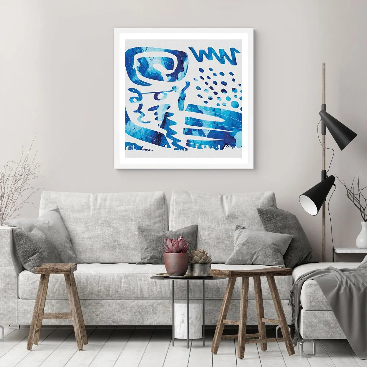 Poster in einem weißen Rahmen - Zurück zu den Wurzeln - 50x50 cm