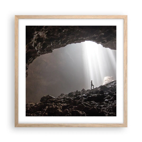 Poster in einem Rahmen aus heller Eiche - Die leuchtende Grotte - 50x50 cm