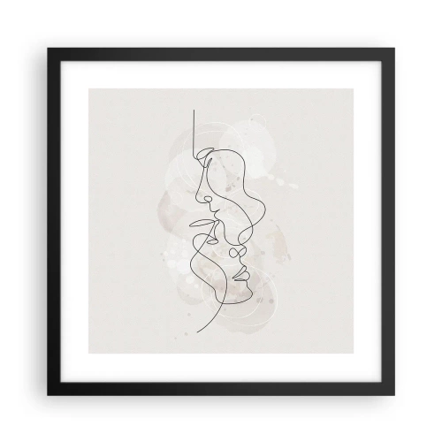 Poster in einem schwarzem Rahmen - Verstrickt in eine Umarmung - 40x40 cm