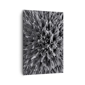 Bild auf Leinwand - Leinwandbild - Abstrakte Struktur in Grautönen - 70x100cm - Härter kann es nicht werden - Moderne Wanddekoration für Wohnzimmer und Schlafzimmer ARTTOR