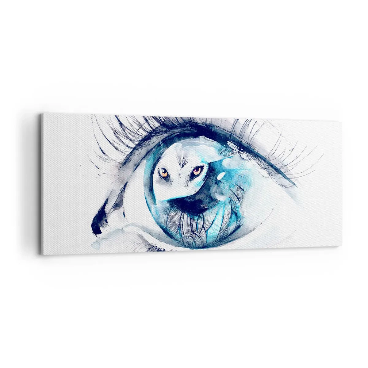 Bild auf Leinwand - Leinwandbild - Auge in Auge mit Wildheit - 100x40 cm