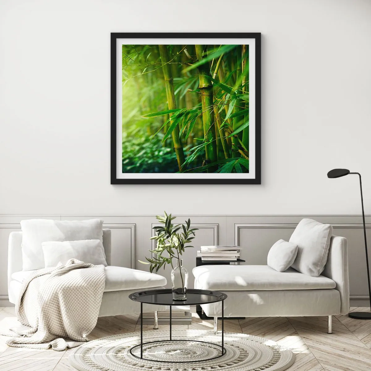 Poster in einem schwarzem Rahmen - Lerne Grün selbst kennen - 30x30 cm