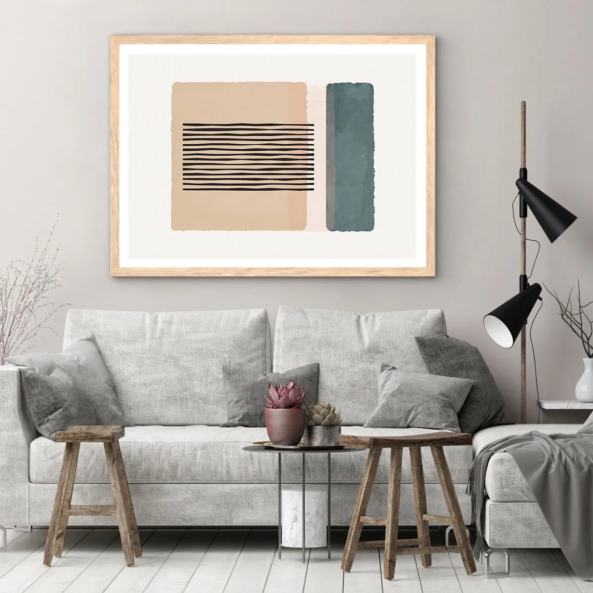 Poster in einem Rahmen aus heller Eiche - Alles ist in Ordnung - 50x40 cm