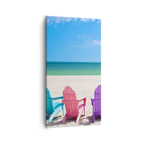 Bild auf Leinwand - Leinwandbild - Regenbogenstrand - 55x100 cm