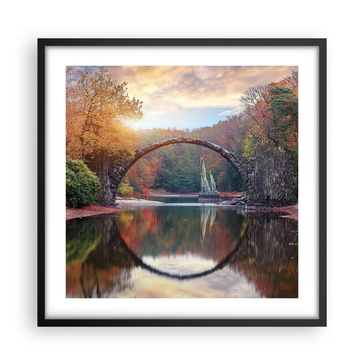 Poster in einem schwarzem Rahmen - Auf der anderen Seite des Spiegels - 50x50 cm