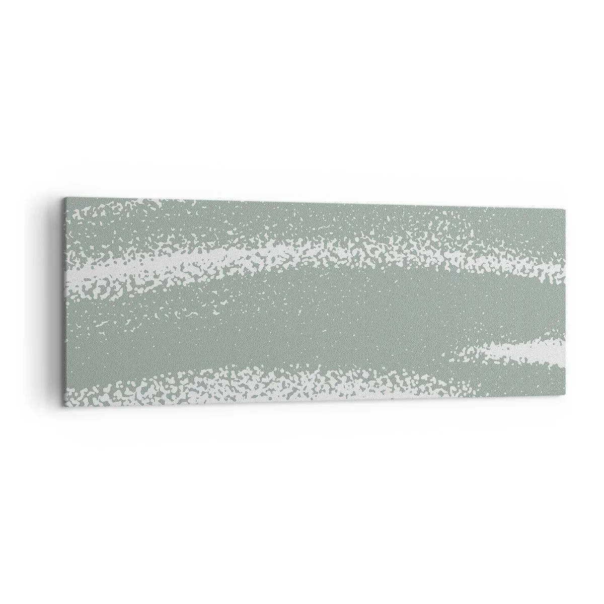 Bild auf Leinwand - Leinwandbild - Winterwellen in Mint- und Weißtönen - 140x50cm - Abstraktion im Winterklima - Moderne Wanddekoration für Wohnzimmer und Schlafzimmer ARTTOR