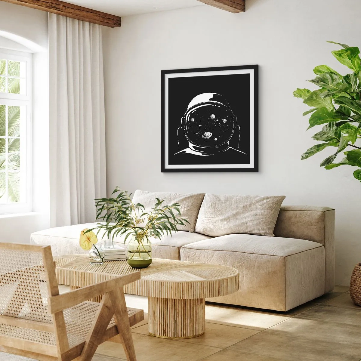 Poster in einem schwarzem Rahmen - Schöne Aussicht - 30x30 cm