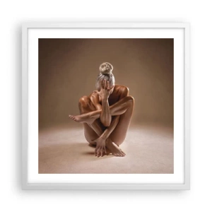 Poster in einem weißen Rahmen - Die Einheit von Körper und Geist - 50x50 cm