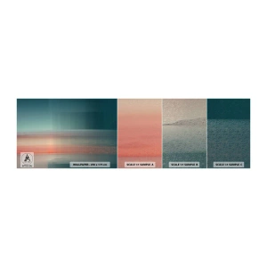Fototapeten Muster Selbstklebend Deluxe Sticker - Abstraktion: Lichtwellen - Wasser, Himmel, Minimalismus - 100x30 cm